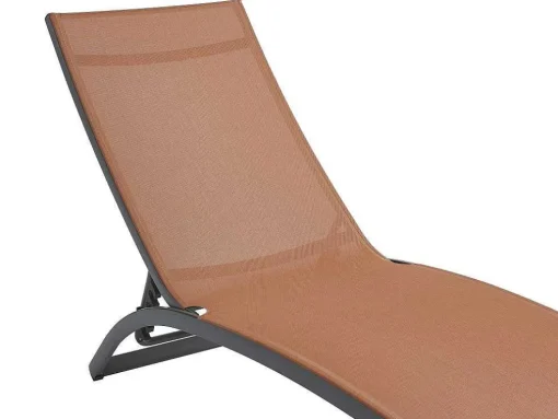 Ligstoel Met Verschillende Standen Van Aluminium En Textileen - Terracotta - Saranda Van Mylia