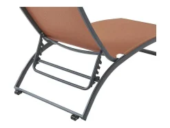 Ligstoel Met Verschillende Standen Van Aluminium En Textileen - Terracotta - Saranda Van Mylia