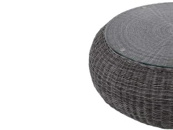 Loungeset Van Geweven Hars - Grijs - Zitbank, 2 Fauteuils En Salontafel - Whiteheaven