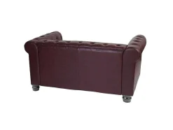 Luxe 2-Zitsbank Edinburgh, Ronde Poten, Roodbruin