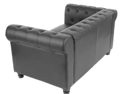 Luxe 2-Zitsbank Edinburgh, Ronde Poten, Zwart