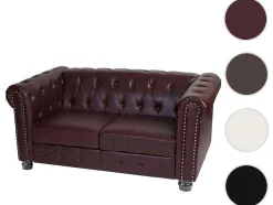 Luxe 2-Zitsbank Edinburgh, Ronde Poten, Roodbruin