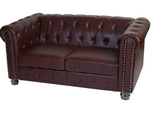 Luxe 2-Zitsbank Edinburgh, Ronde Poten, Roodbruin