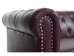 Luxe 2-Zitsbank Edinburgh, Ronde Poten, Roodbruin