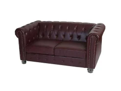 Luxe 2-Zitsbank Edinburgh, Ronde Poten, Roodbruin