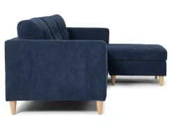 Marino Bank, Chaise Longue Naar Rechts Of Links Gedraaid In Fluweel Blauw.