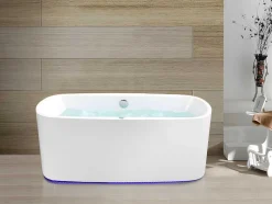 Massagebad Met Ledverlichting - Balneo Therapie Sirgao - 1 Persoon - 155L - 75X150Cm - Zwart