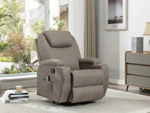 Massagefauteuil Silvano In Stof - Taupe