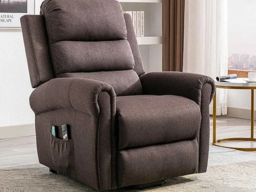 Massagestoel Met Elektrische Sta-Op Functie - Bruin - Lovari