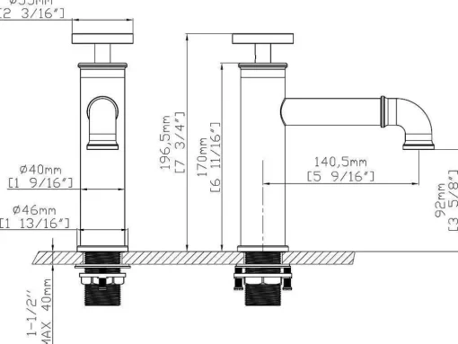 Mechanische Mengkraan - H19,6 Cm - Matzwart - Kapuas