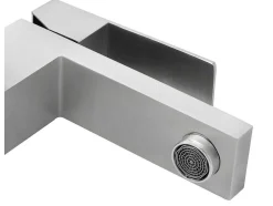 Mechanische Mengkraan Met Vierkante Vorm Van Roestvrij Staal - Geborsteld Nikkel - H17,3 Cm - Canilas