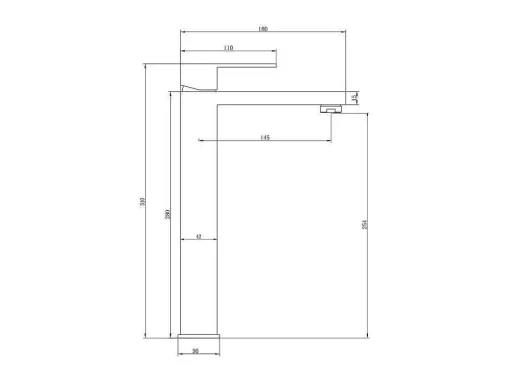 Mechanische Mengkraan Met Vierkante Vorm Van Roestvrij Staal - Geborsteld Nikkel - H31 Cm - Canilas