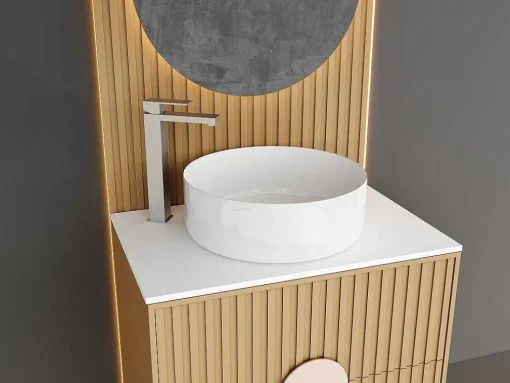 Mechanische Mengkraan Met Vierkante Vorm Van Roestvrij Staal - Geborsteld Nikkel - H31 Cm - Canilas