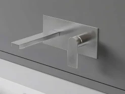Mechanische Mengkraan Voor Inbouw Vierkant - Kleur: Geborsteld Nikkel - Vistula