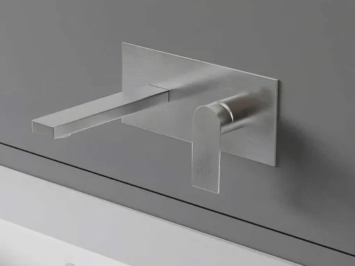 Mechanische Mengkraan Voor Inbouw Vierkant - Kleur: Geborsteld Nikkel - Vistula