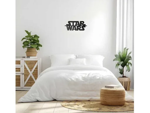 Metalen Decoratie Star Wars, Zwart, 50X1,5X21 Cm, Epikasa