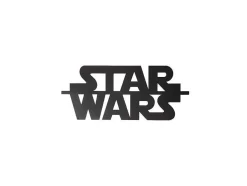 Metalen Decoratie Star Wars, Zwart, 50X1,5X21 Cm, Epikasa