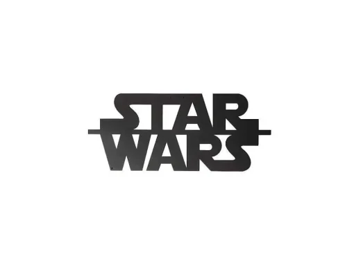 Metalen Decoratie Star Wars, Zwart, 50X1,5X21 Cm, Epikasa