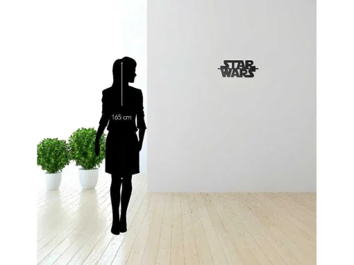 Metalen Decoratie Star Wars, Zwart, 50X1,5X21 Cm, Epikasa