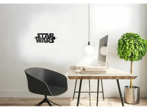 Metalen Decoratie Star Wars, Zwart, 50X1,5X21 Cm, Epikasa