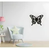 Metalen Decoratie Vlinder 7, Zwart, 48X1,5X37 Cm, Epikasa