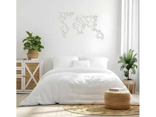 Metalen Decoratie Wereldkaart 19, Wit, 100X1,5X58 Cm, Epikasa
