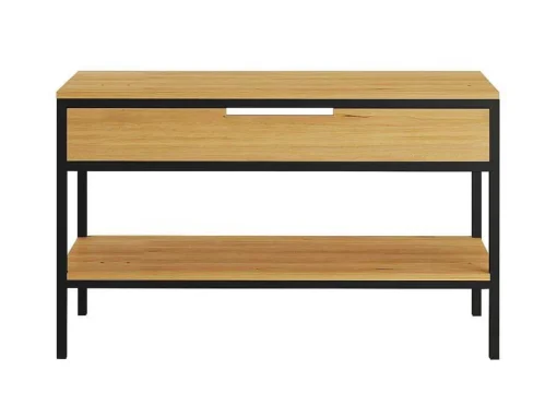 Meubel Onder Wastafel Van Licht Teakhout En Metaal - 120 Cm - Tukad