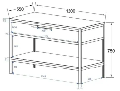 Meubel Onder Wastafel Van Licht Teakhout En Metaal - 120 Cm - Tukad