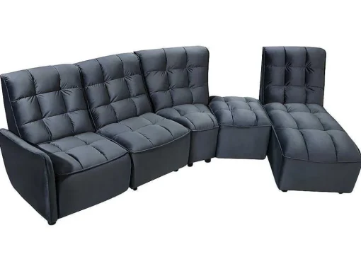 Moduleerbare Relaxhoekbank Van Fluweel - Antraciet - Alford
