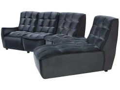 Moduleerbare Relaxhoekbank Van Fluweel - Antraciet - Alford