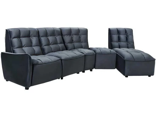 Moduleerbare Relaxhoekbank Van Fluweel - Antraciet - Alford