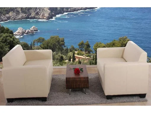 Moncalieri Bankstel (Set Van 2), Creme