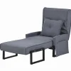 Multifunctionele Ligstoel Met Kussen - Om Te Bouwen Tot Fauteuil - Linnen Stof - Grijs