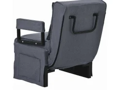 Multifunctionele Ligstoel Met Kussen - Om Te Bouwen Tot Fauteuil - Linnen Stof - Grijs