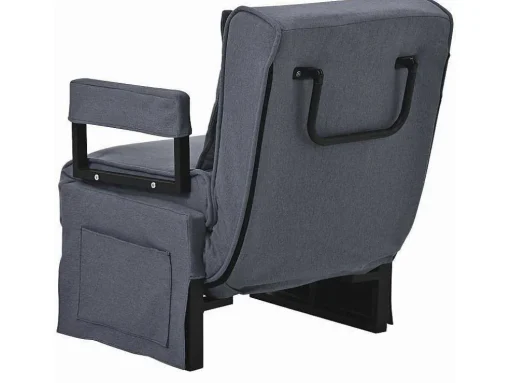 Multifunctionele Ligstoel Met Kussen - Om Te Bouwen Tot Fauteuil - Linnen Stof - Grijs