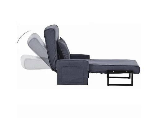 Multifunctionele Ligstoel Met Kussen - Om Te Bouwen Tot Fauteuil - Linnen Stof - Grijs