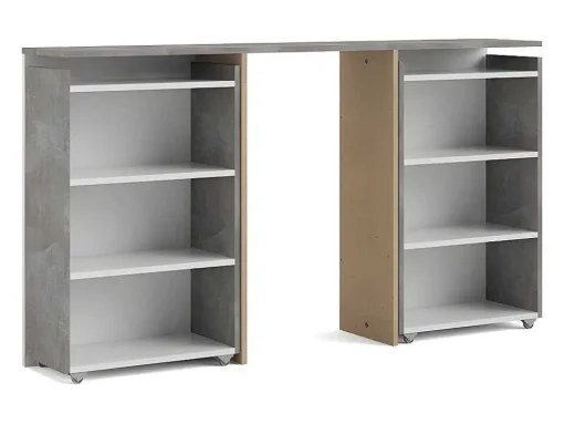 Nada Hoofdbord Met Opbergruimte 140 Cm, Betondecor/Wit Hoogglans.