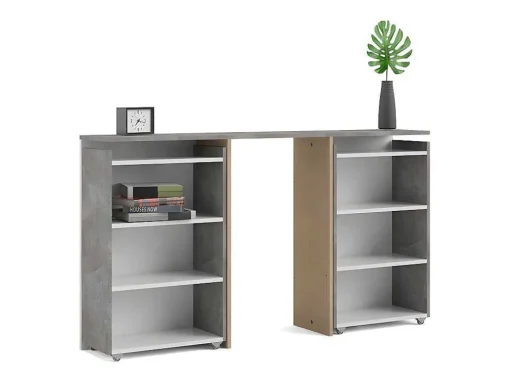 Nada Hoofdbord Met Opbergruimte 140 Cm, Betondecor/Wit Hoogglans.