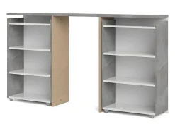 Nada Hoofdbord Met Opbergruimte 140 Cm, Betondecor/Wit Hoogglans.