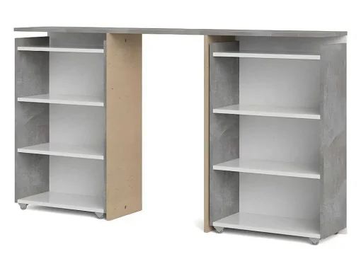 Nada Hoofdbord Met Opbergruimte 140 Cm, Betondecor/Wit Hoogglans.