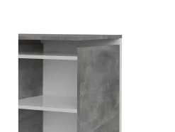 Nada Hoofdbord Met Opbergruimte 140 Cm, Betondecor/Wit Hoogglans.
