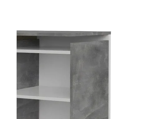 Nada Hoofdbord Met Opbergruimte 140 Cm, Betondecor/Wit Hoogglans.