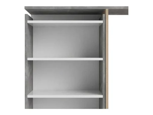 Nada Hoofdbord Met Opbergruimte 140 Cm, Betondecor/Wit Hoogglans.