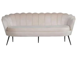 Nice Bank 3 Persoons Velours Beige.