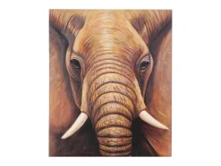 Olieverfschilderij Close-Up Olifant Handgeschilderd
