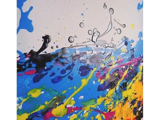 Olieverfschilderij Wave Handgeschilderd