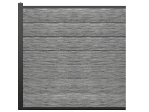 Omheining H181 Cm - Set Van 7 Latten In Composiet + 1 Lichtgrijze Paal - Enola