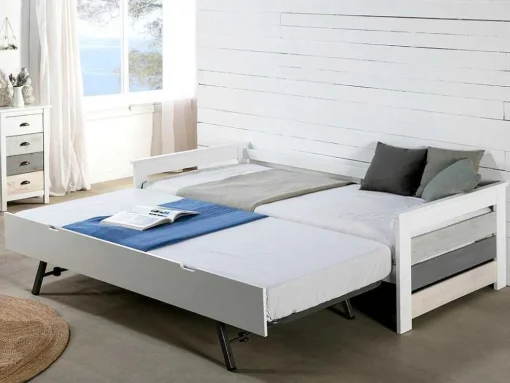 Onderschuifbed Celiane - 2 X 90 X 190 Cm - Mdf - Wit