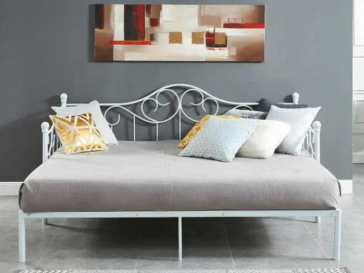 Onderuitschuifbed Sebille - Metaal - 90 X 200 Cm - Wit