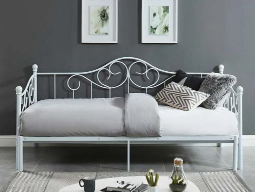 Onderuitschuifbed Sebille - Metaal - 90 X 200 Cm - Wit